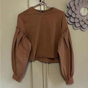 Juniper Blu distressed bubble sleeve hoodie